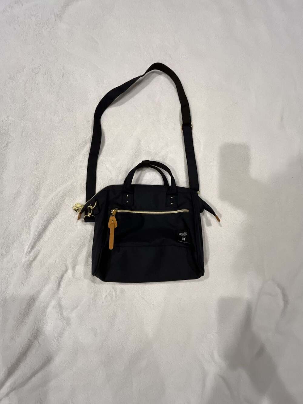 anello Cross Bottle 2-Way Mini Boston Shoulder Bag  Navy and Teal